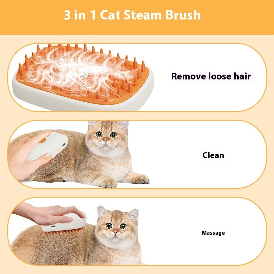 SteamPaw™ – Rechargeable Pet Grooming & Massage Brush