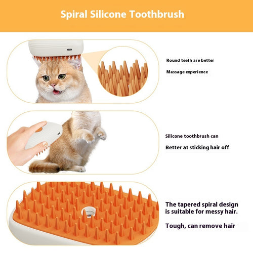 SteamPaw™ – Rechargeable Pet Grooming & Massage Brush